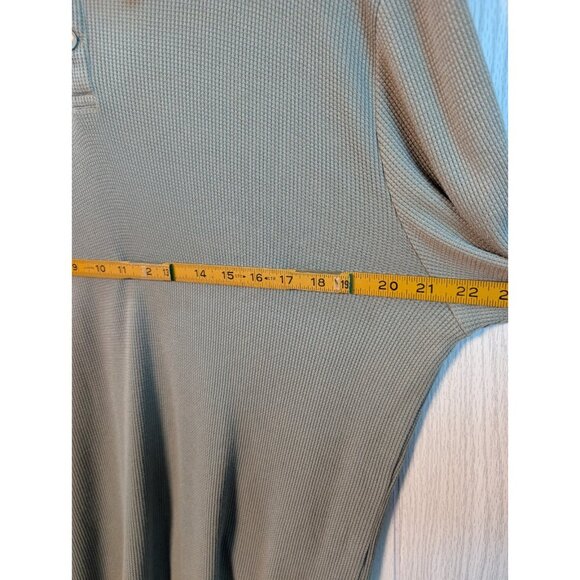 Free Fly Hoodie Mens XXL Gray Green Waffle knit Thermal Bamboo Pullover Henley - Picture 5 of 6